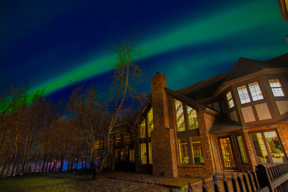 Northern lights over Huffman Manor